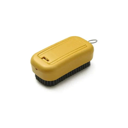 Multifunctional dual-use cleaning brush with soft and firm bristles for delicate and tough surfaces in green color