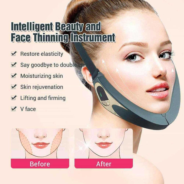 Microcurrent Face Lifting Massager with four massage heads and magnetic heat therapy for skin rejuvenation and tightening