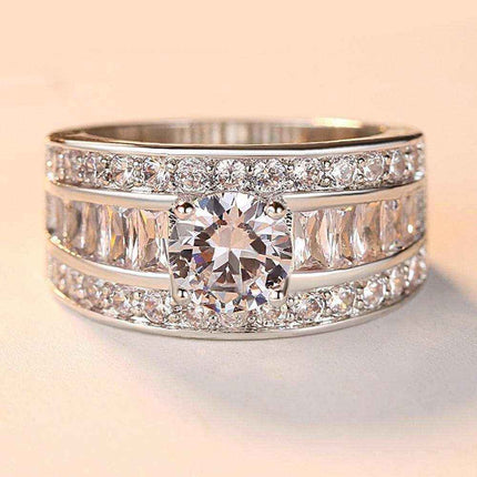 Fashion Jewellery vintage adjustable zircon claw heart arrow ring for women