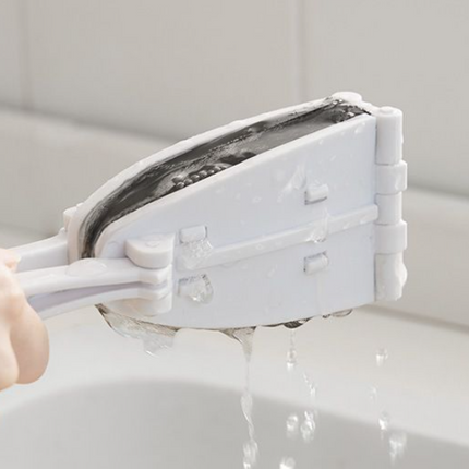 White multifunctional foldable cleaning brush for kitchen gas stoves and countertops