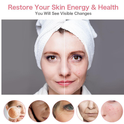 HailiCareEMS Microcurrent Facial Beauty Ion Device in pink, black, and white colors with compact design for skin rejuvenation and firming
