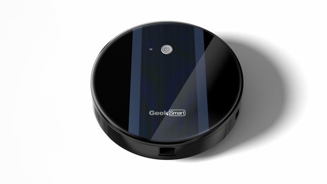 Ultra-thin robot vacuum cleaner with powerful suction and app control for hard floors and carpets