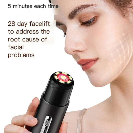 Compact home facial lifting and tightening beauty device with EMS microcurrent technology for skin rejuvenation and anti-aging results