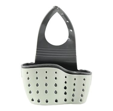 Adjustable rubber sink drainer basket for kitchen sponge and dishcloth storage with quick drainage design