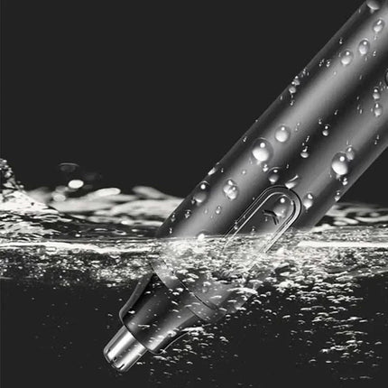 2-in-1 USB rechargeable nose and hair trimmer with stainless steel blades and detail head attachment