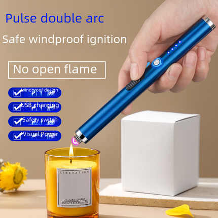 JL890 Dual Arc Windproof Lighter for kitchen candles, stoves, and grills in multiple colors