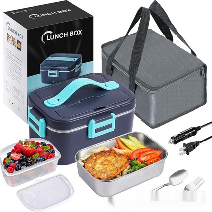 Portable electric lunch box heating meals evenly with 75W power for car and home use