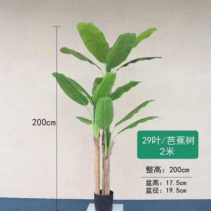 European style simulation Traveler's Banana tree decor with realistic foliage for indoor and outdoor use