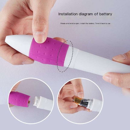 Electric nail polisher with multiple sanding heads and charging cable in storage box