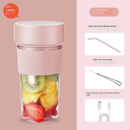 Portable high-speed mini electric juicer cup with USB charging and five-blade design for quick blending