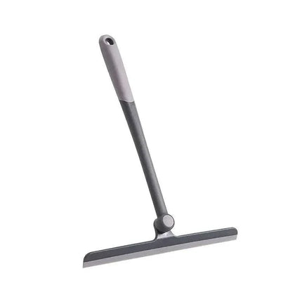 Long-handle shower squeegee with durable rubber blade for glass cleaning and easy reach