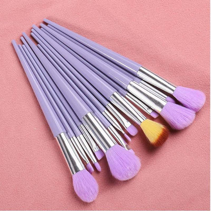 13pcs professional soft makeup brush set with colorful synthetic fiber brushes and carrying bag