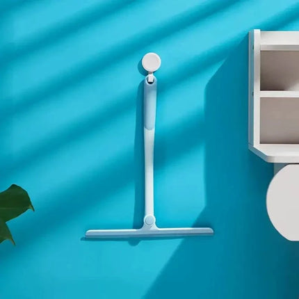 Long-handle shower squeegee with durable rubber blade for cleaning glass surfaces