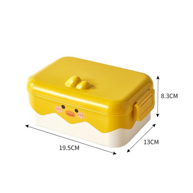 Cute cartoon stainless steel lunch box with little yellow chicken design for work and school meals