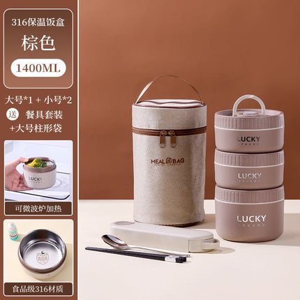 Colorful stainless steel insulated lunch boxes for students with leak-proof lids and 316 stainless steel liners