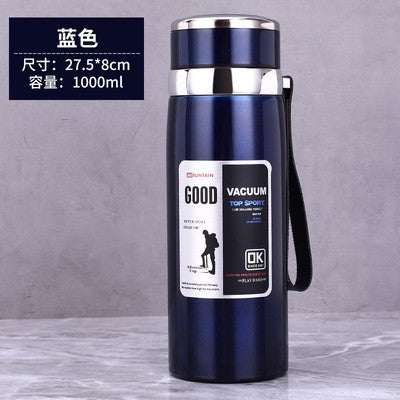 Stainless Steel Insulated Tea Cup 1000ml with vacuum insulation and leak-proof lid for outdoor use