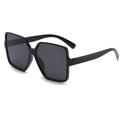 Oversized Black Square Sunglasses for Women with Mirror