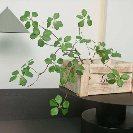Guanyin Lotus Leaf minimalist faux green plant decor branch with realistic silk leaves