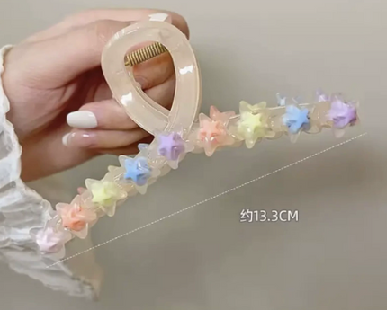 Love Star Hair Clip stylish plastic and resin hair accessory with love and star design