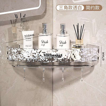 Glacier Pattern Triangular Bathroom Wall Shelf Organizer