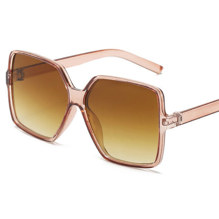Oversized Black Square Sunglasses for Women with Mirror