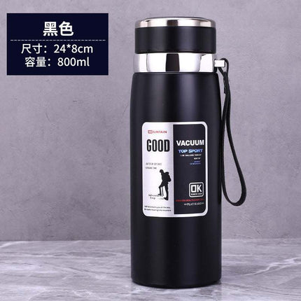 Stainless Steel Insulated Tea Cup 1000ml with secure lid for outdoor use