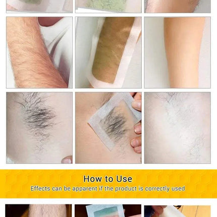 LANBENA Natural Wax Strips hair removal pack with purple and yellow wax strips for smooth skin
