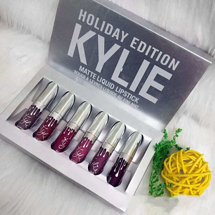 Gold 6 Lip Colors Kelly Kim Birthday Edition lip glosses in six gold, silver, and rose shades with olive oil infusion