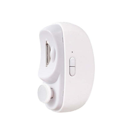Electric nail grinder for kids in white, pink, and purple with USB Type-C charging and silent operation