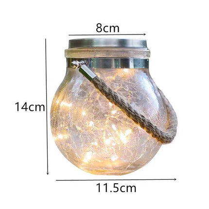 Outdoor Solar LED courtyard light with cracked glass ball design