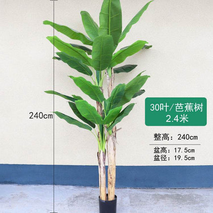 European style faux traveler's banana tree decor with realistic tropical leaves