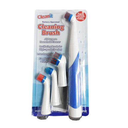 Wireless Sonic Scrubber electric cleaning brush with four interchangeable heads and ergonomic grip in multiple colors