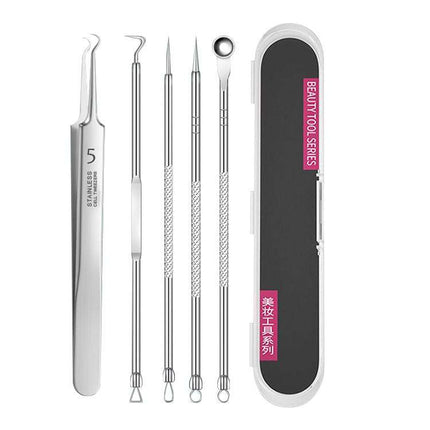Stainless Steel Acne Clip precision pimple extraction tool set with multiple clips and storage box