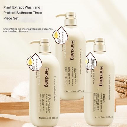 Sakura Gentle Cleansing Shampoo and Conditioner set bottles with floral design and 300ml volume