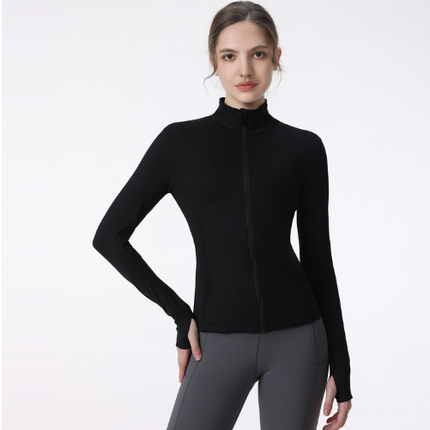 Women's Long Sleeve Zip Sports Jacket for Yoga & Running