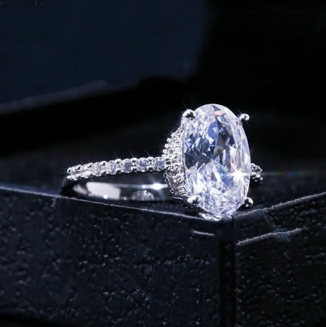 Zircon Platinum Engagement Ring