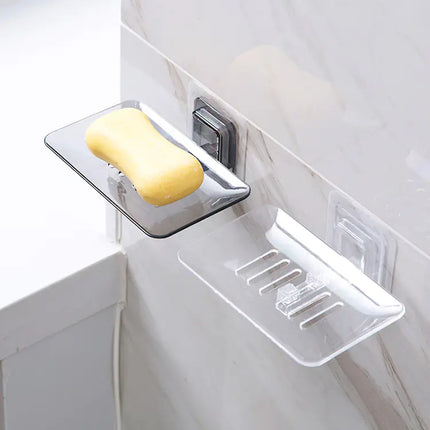 Wall Mounted Double Layer Soap Rack with Adhesive Dish