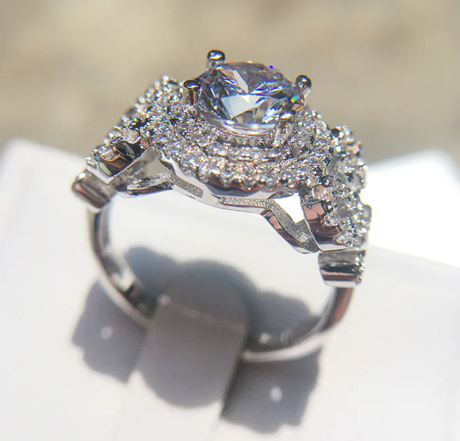 Women's Zircon Ring, Engagement Diamond Ring